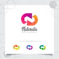 Photography and photo logo design with concept of colorful camera lens icon vector for photographer, studio photo, and wedding Royalty Free Stock Photo