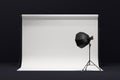 Photography photo studio with professional lighting equipment on background Royalty Free Stock Photo