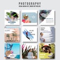 Photography social media layout template vector illustration Royalty Free Stock Photo