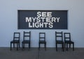 Photography spot in Marfa, Texas referring to the famous Marfa mystery lights. Royalty Free Stock Photo
