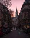 Strasbourg street with Cathedral on the background