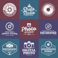 Photography Studio Logo, Labels, Icons and Design Elements Royalty Free Stock Photo