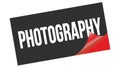 PHOTOGRAPHY text on black red sticker stamp