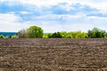 Photography on theme big empty farm field for organic harvest