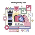 Photography Tips guide. Flat vector illustration