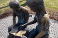 Photography to theme famous monument to children during Ukraine war