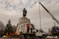 Photography to theme famous monument Taras Shevchenko during Ukraine war