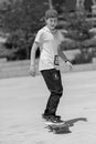 Photography to theme skateboarder riding skateboard in skatepark