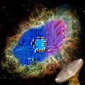 Photography on the topic of radio electronics.   Elements of this image are provided by NASA Royalty Free Stock Photo