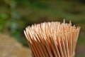 Photography of wooden toothpicks Royalty Free Stock Photo