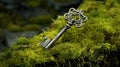 photogrph silver keys A silver key is delicately balanced on