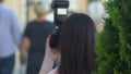 Photojournalist taking secret photos of celebrity walking street, exclusive news