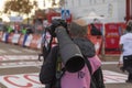 Photojournalists, photographers, working in La Vuelta, Spain