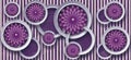 Photomural wallpaper illustration, 3D purple flower Living room wallpaper.