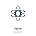 Photon outline vector icon. Thin line black photon icon, flat vector simple element illustration from editable education concept