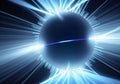 Photon, quantum, particle of light. Light and particle interplay on subject of science, education, computing and modern technology