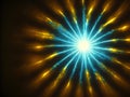 Photon, quantum, particle of light. Light and particle interplay on subject of science, education, computing and modern technology