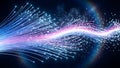 Photon Symphony: Ethereal Fiber Optic Data Streams in Electric Blue & Rose Royalty Free Stock Photo