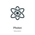 Photon vector icon on white background. Flat vector photon icon symbol sign from modern education collection for mobile concept