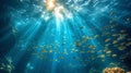 A photophone of the underwater world, where the light penetrates through deep waters, creating the