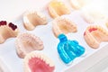 Photopolymer resin printed gum mask teeth