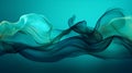 Photorealistic Abstract Drawing Banner With Teal Ink Swirling In Water