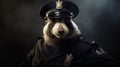 Photorealistic Badger Portrait: Award-winning Police Officer In Soft Lighting