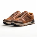 Photorealistic Brown Sneakers On White Background