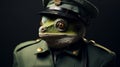 Photorealistic Chameleon Police Officer In Military Uniform