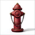 Photorealistic classic red fire hydrant isolated on a white surface ready for use Royalty Free Stock Photo