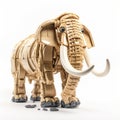 Lego Mastodon Model: Beige Industrial Materiality With Uhd Image