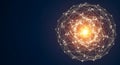 Photorealistic 3D render Abstract global data network glowing lines, sunset gradients, dark blue Royalty Free Stock Photo