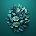 Photorealistic 3d Illustration Of Twenty-one Made From Paper Leaves