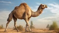 Photorealistic 3d Model Of Large Camel Walking In Unreal Engine