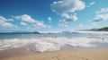 Photorealistic 3d Ocean Waves On A Blustery Beach - Uhd Image