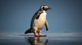 Photorealistic 3d Penguin Walking In Water - Maya Rendered