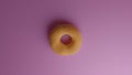 Photorealistic 3D render of a donut without icing on a pink background Royalty Free Stock Photo