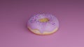 Photorealistic 3D render of a donut