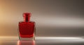 Striking red perfume bottle in dramatic studio light Royalty Free Stock Photo