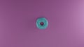 Photorealistic 3D rendering of a donut with blue icing for illustration