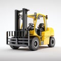 Photorealistic 3d Rendering Of Komatsu Forklift With Volumetric Light