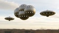 Ufo 3d visualization, 3d render