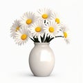 Photorealistic Daisy In Modern Ceramic Vase - Stock Photo Quality