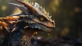 Photorealistic Dragon In Forest: A Close-up Of A Majestic Creature