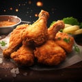 Photorealistic Fried Chicken With Dream-like Quality Royalty Free Stock Photo