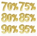 Photorealistic golden rendering of a symbol for %