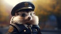 Photorealistic Hedgehog Police Officer: Beeple-inspired Portraiture In 8k