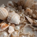 beige white colored seashells and pearls