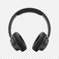 Photorealistic 3D Render of Matte Black Over-Ear Headphones with Transparent Background Royalty Free Stock Photo