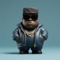 Photorealistic Hip Hop Boss Figure On Blue Background